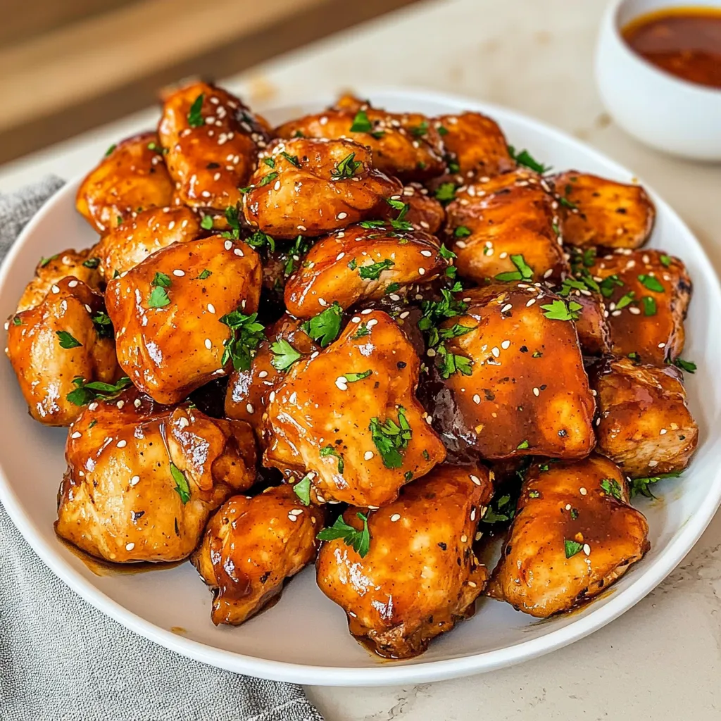 Air Fryer Honey BBQ Chicken Bites Savory