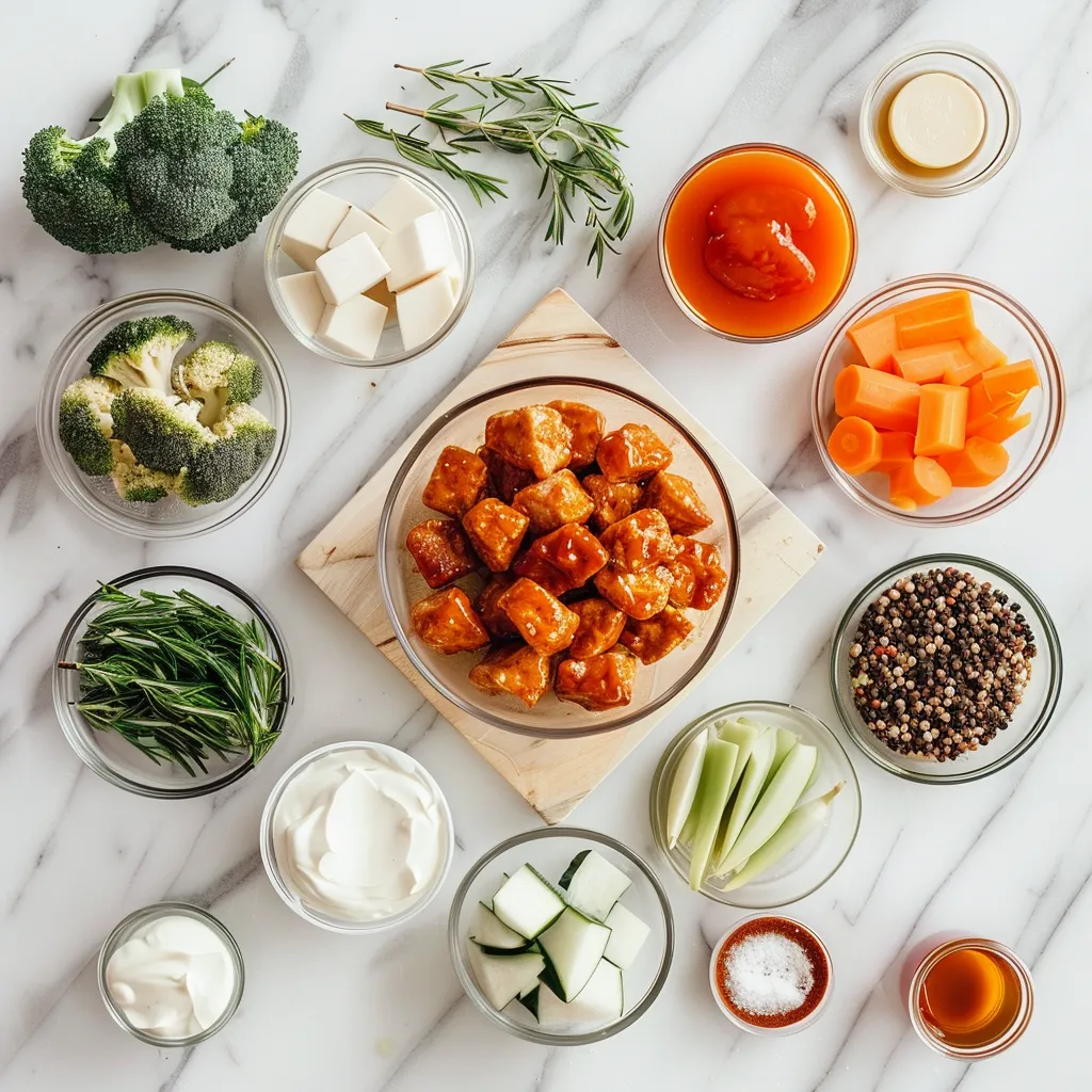 Air Fryer Honey BBQ Chicken Bites Savory ingredients