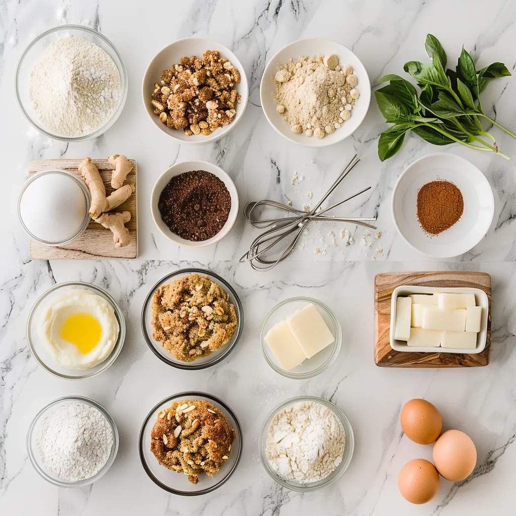 Buttery Cinnamon Streusel Coffee Cake Fresh ingredients
