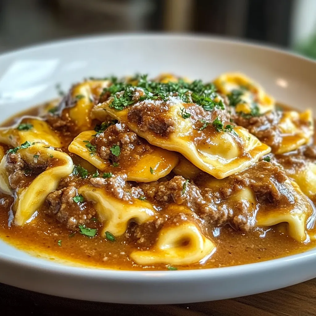Cheesesteak Tortellini in a Crispy Provolone Sauce