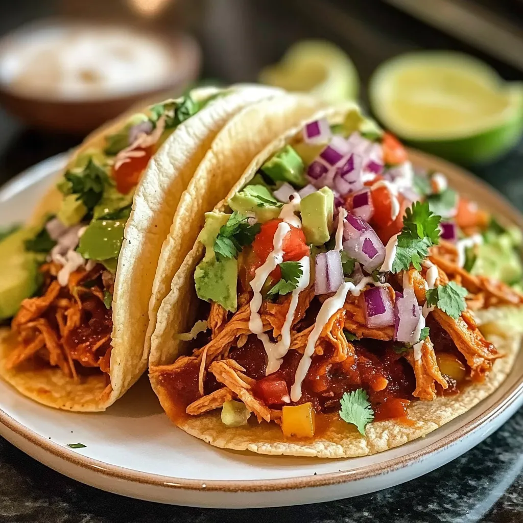 Classic Crockpot Chicken Tacos Golden