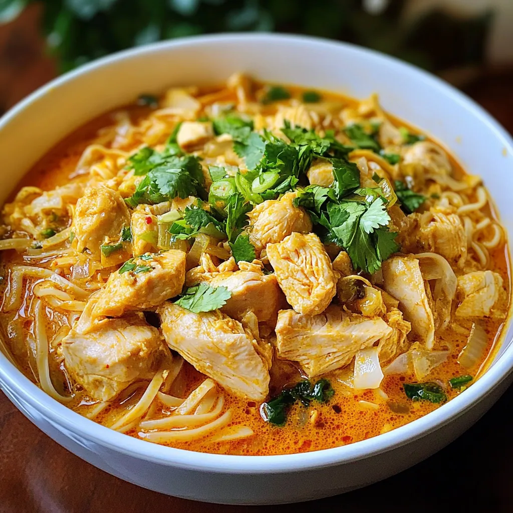 Coconut Curry Chicken Rice Noodles Golden