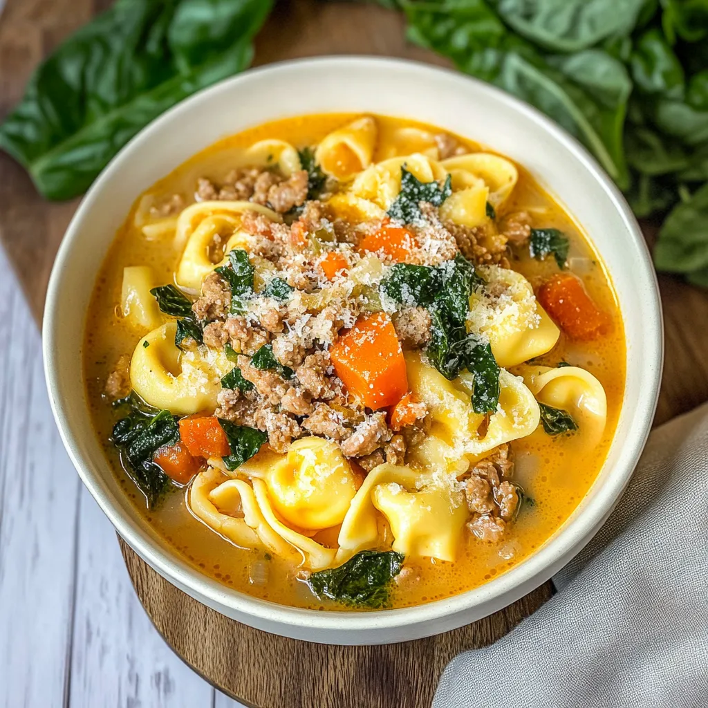 Fresh Crockpot Sausage Tortellini Soup