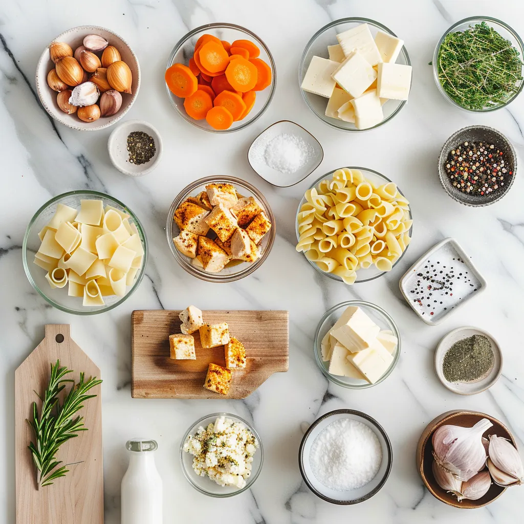 Fresh Fast Chicken Pot Pie Pasta ingredients