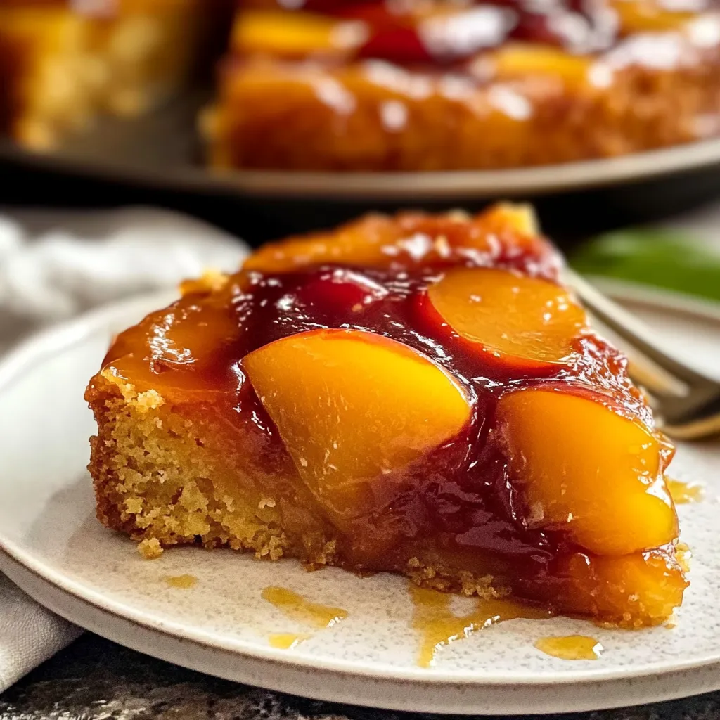 Golden Bourbon Peach Upside Down Cake