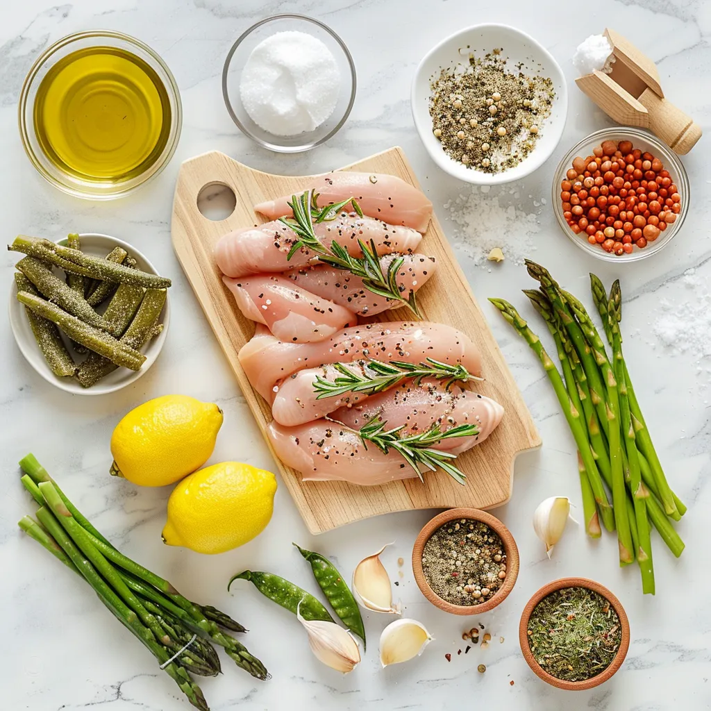 Heavenly Lemon Pepper Chicken and Asparagus ingredients