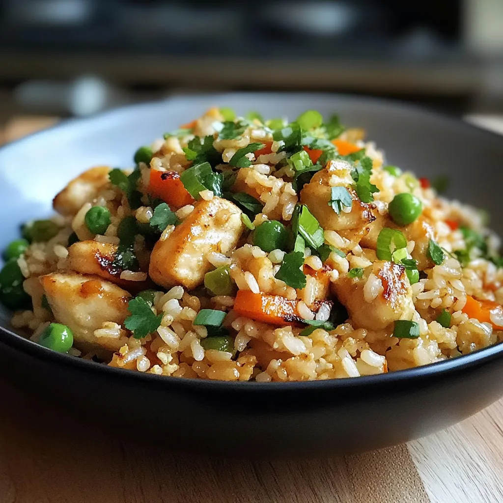 High Protein Fresh Garlic Chicken Fried Rice