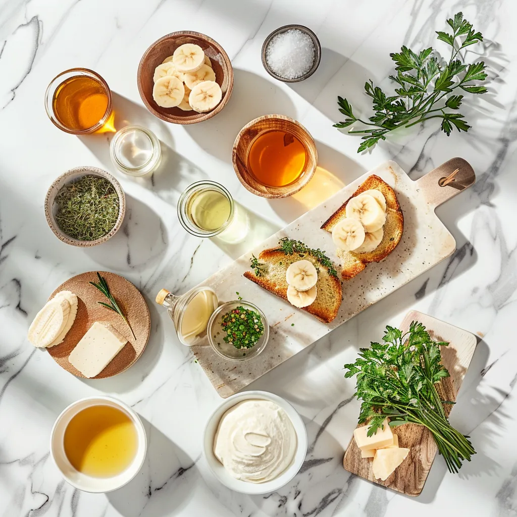 Honey Banana Grilled Cheese Sandwich Yummy ingredients