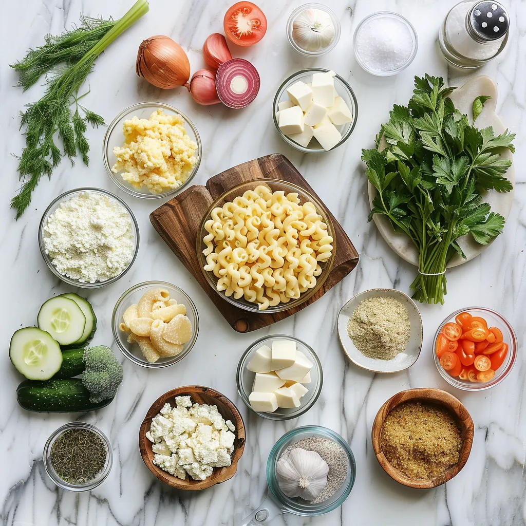 Irresistible Cottage Cheese Mac and Cheese ingredients