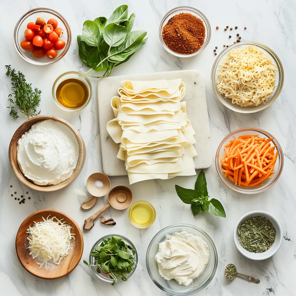 Loaded Veggie White Lasagna Rich ingredients