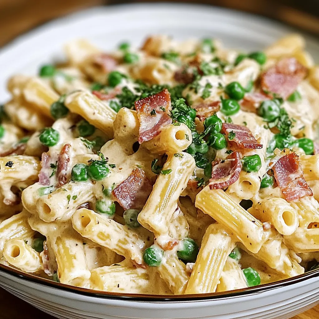 Mouthwatering Creamy Pea and Bacon Pasta Salad – A Fast Flavor Explosion