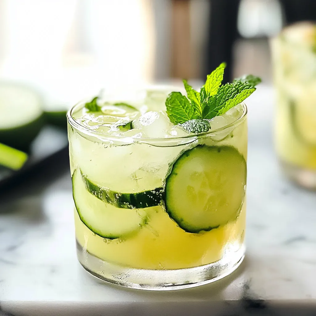 Mouthwatering Cucumber Mint Gin Fizz