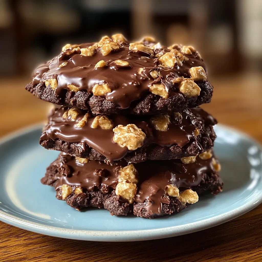 No-Bake Chocolate Peanut Butter Crunch Cookies Tempting