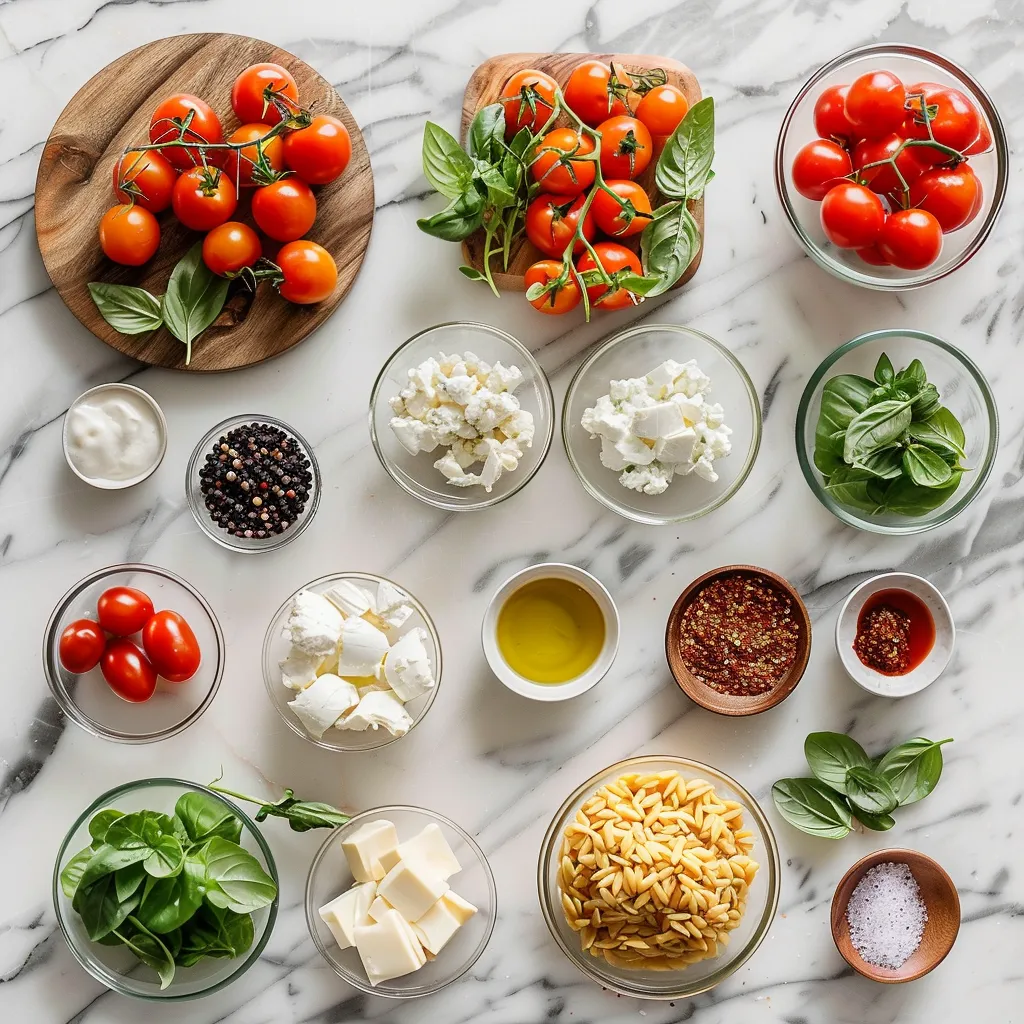 Refreshing Caprese Orzo Salad: A Summer Delight Recipe ingredients