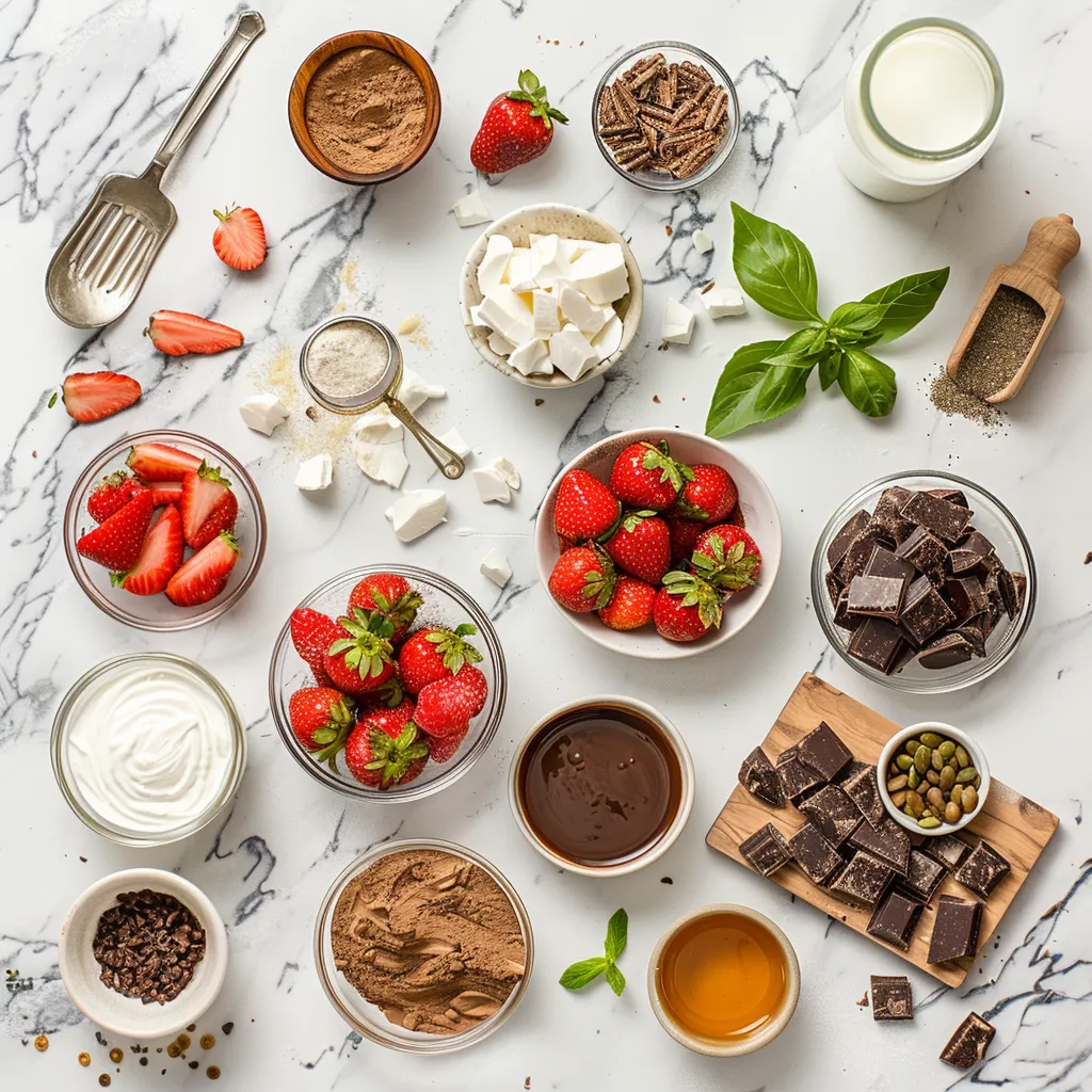 Rich Chocolate Strawberry Yogurt Clusters Recipe ingredients