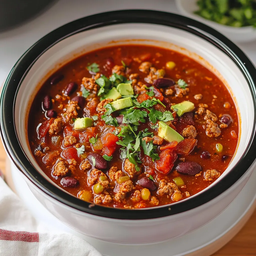 Rich Crockpot Turkey Chili