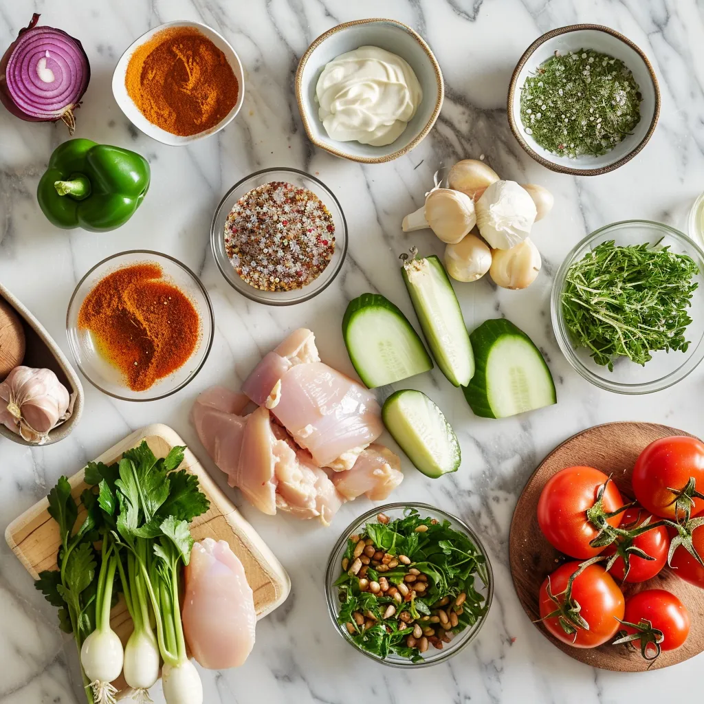 Rich Sheet Pan Chicken Shawarma ingredients