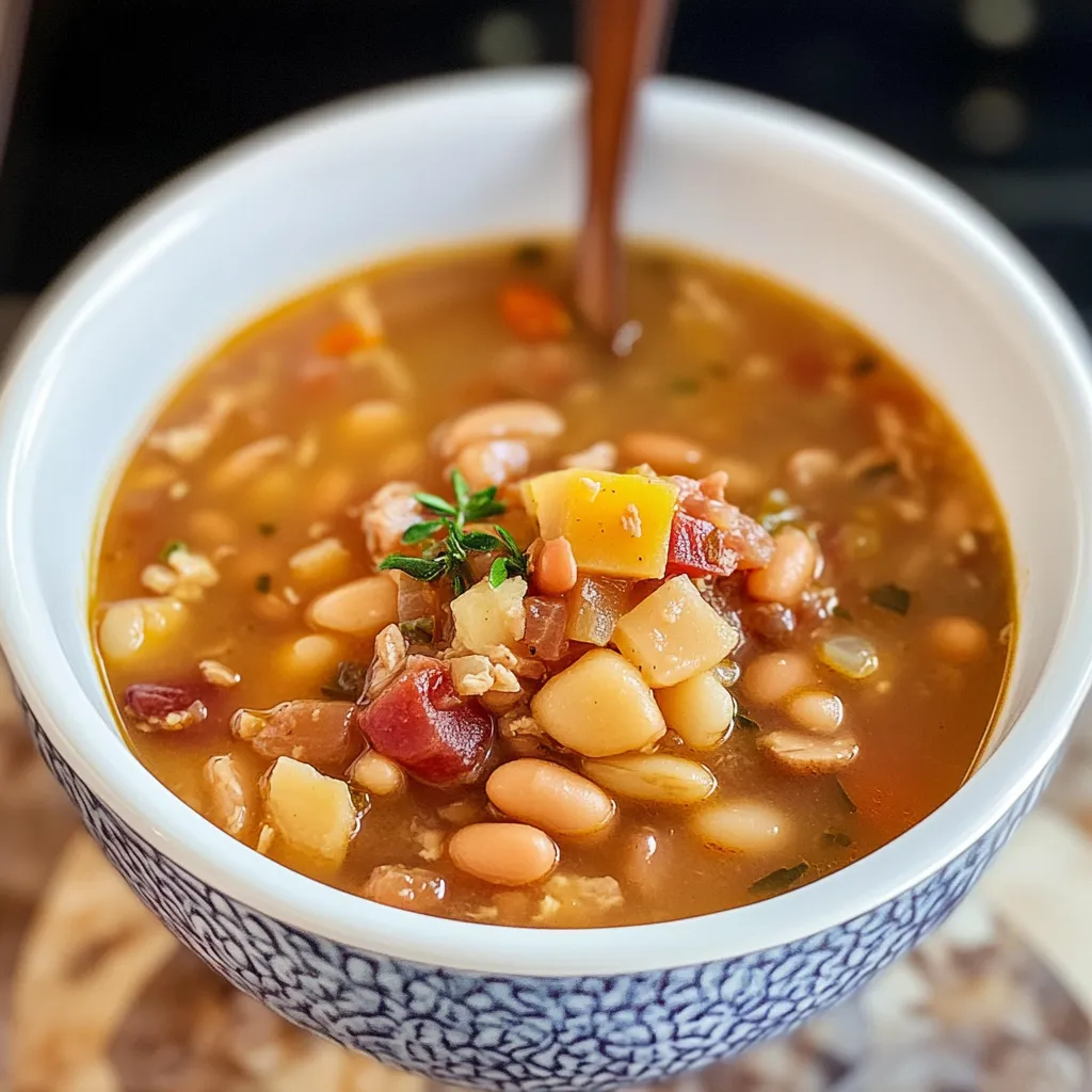 Yummy Crockpot Ham & Bean Soup