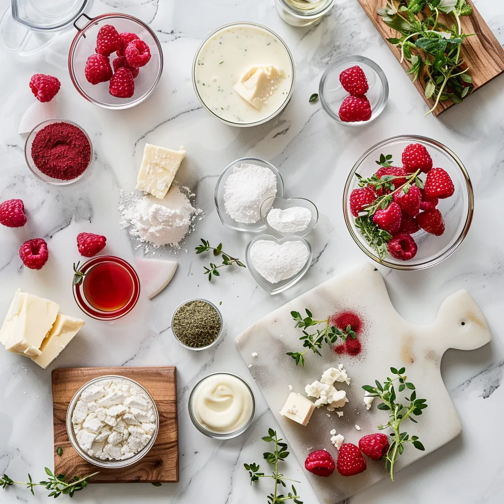 Raspberry Cheesecake Hearts for Sweet Moments ingredients