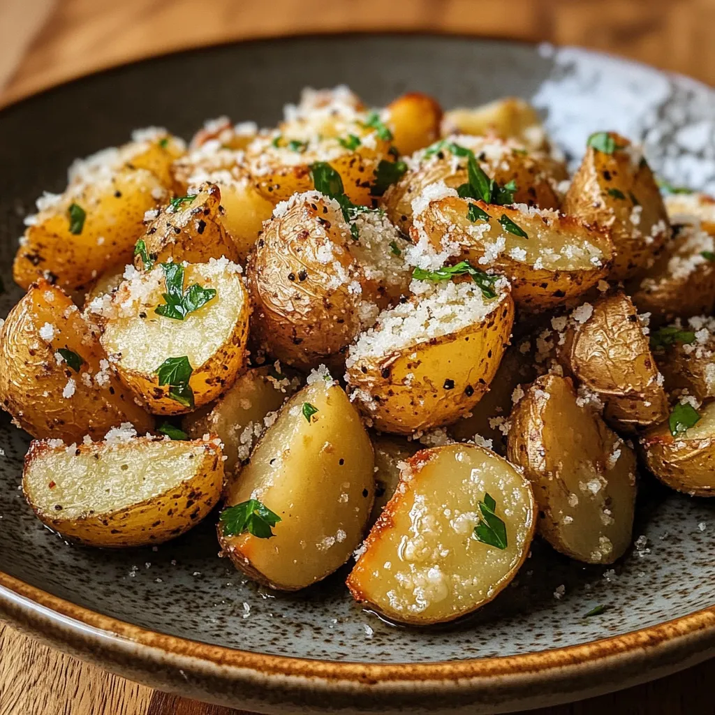 Savory Air Fryer Baked Garlic Parmesan Potatoes
