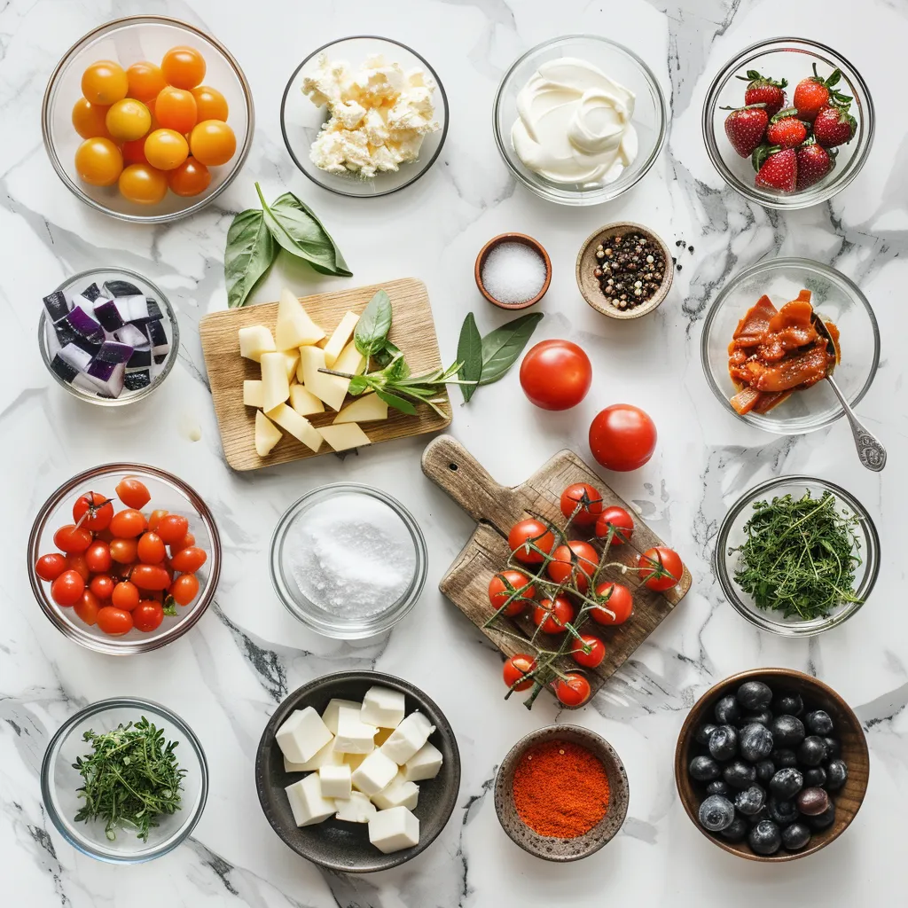 Savory Summer Fruit Salad ingredients