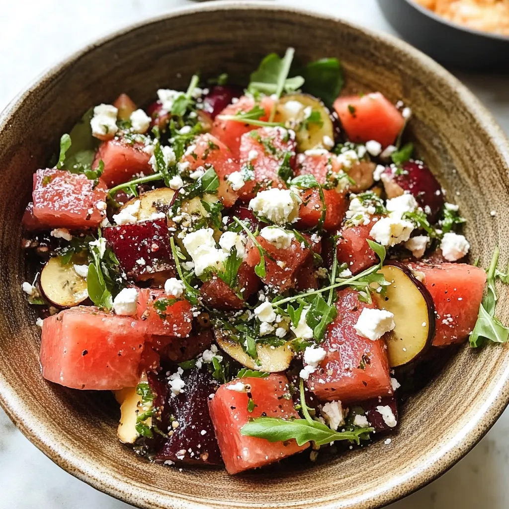 Watermelon Salad with feta Tempting