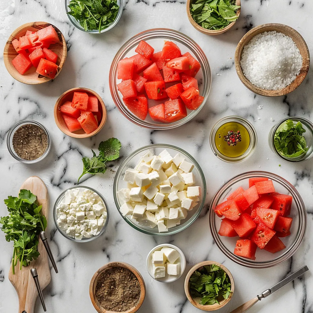 Watermelon Salad with feta Tempting ingredients