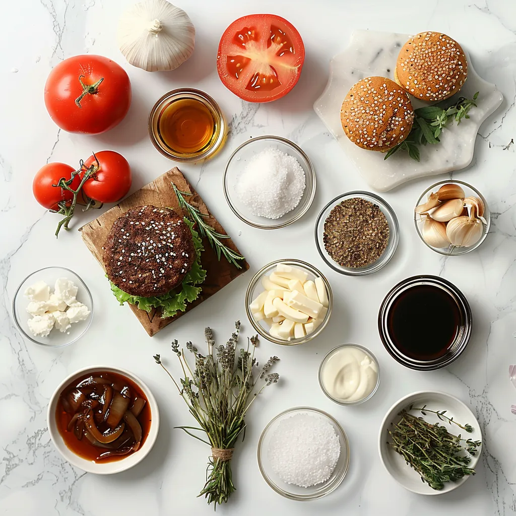 Yummy Irish Pub Burger with Guinness-Caramelized Onions ingredients