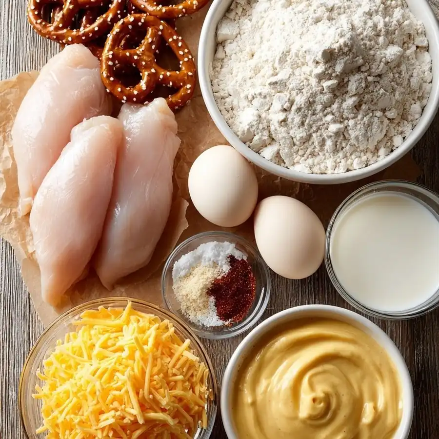 Unbeatable Pretzel Crusted Chicken with Mustard Cheddar Sauce Recipe — 30-Min Family Dinner Everyone Loves