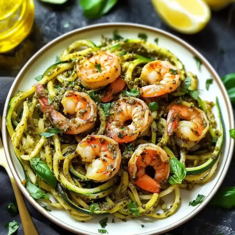Do Not Miss This Zucchini Noodles with Pesto & Shrimp –