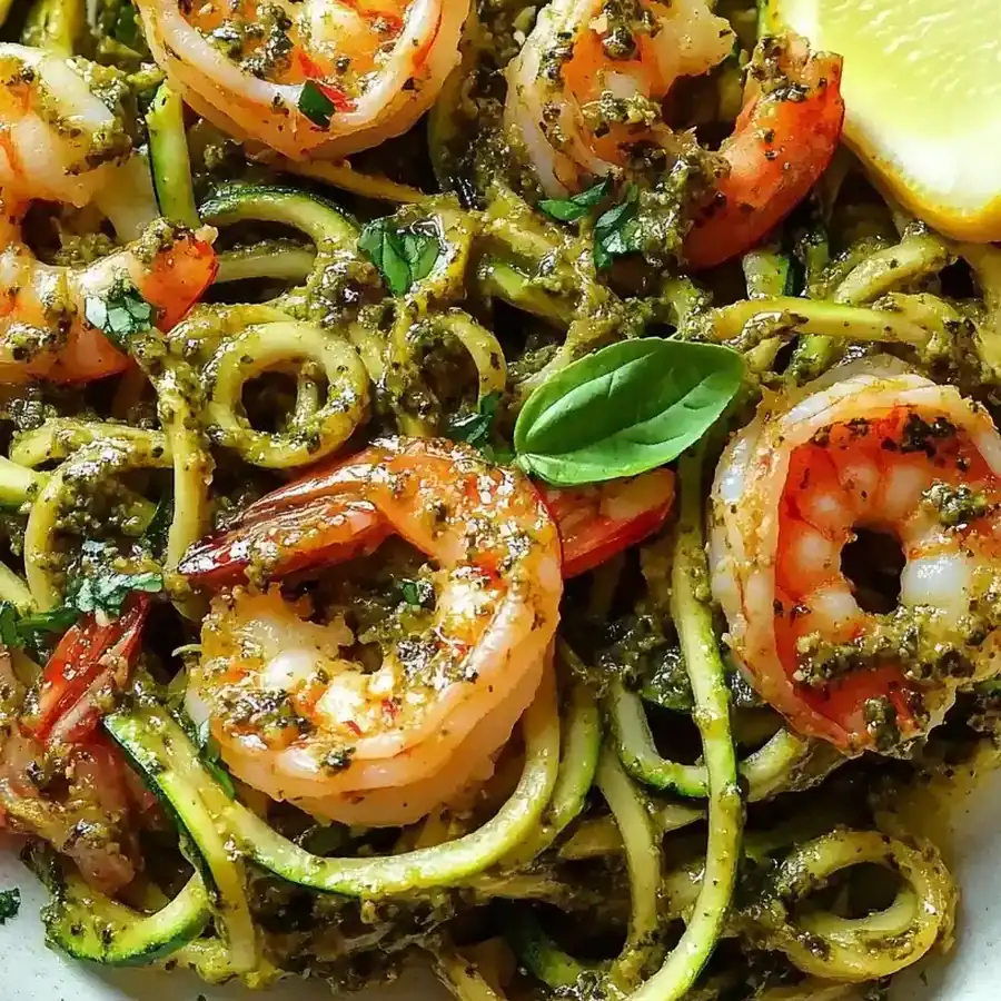 Do Not Miss This Zucchini Noodles with Pesto & Shrimp –