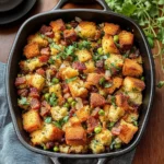 Low-Carb Irresistible Cornbread Stuffing with Bacon: A Cozy Thanksgiving Delight Recipe