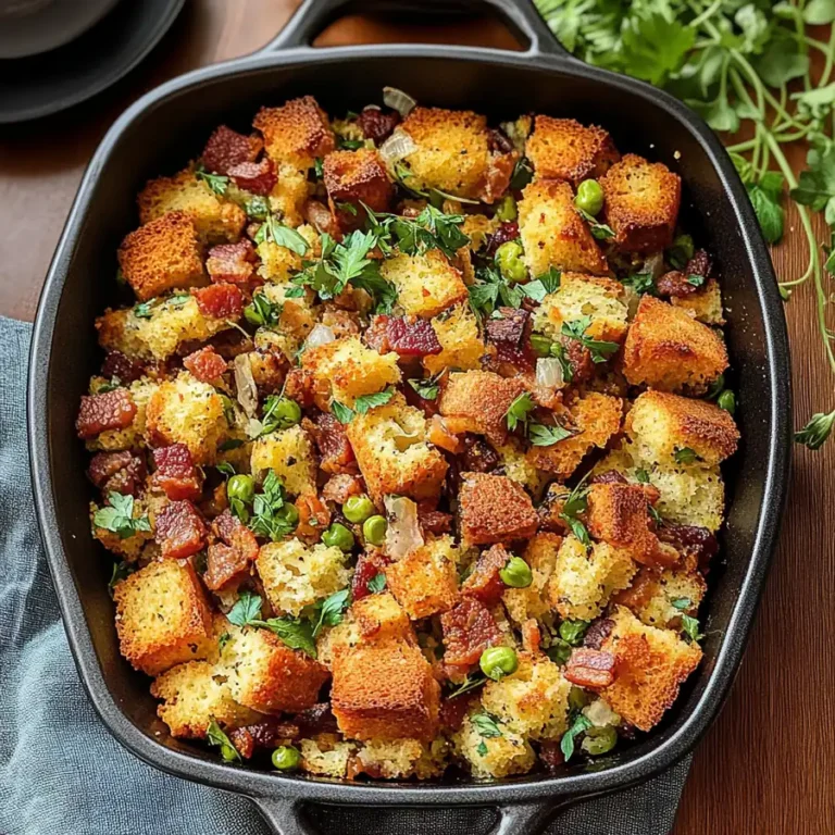 Low-Carb Irresistible Cornbread Stuffing with Bacon: A Cozy Thanksgiving Delight Recipe
