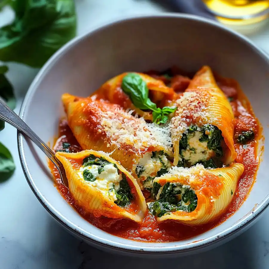 Amazing Spinach & Ricotta Stuffed Shells