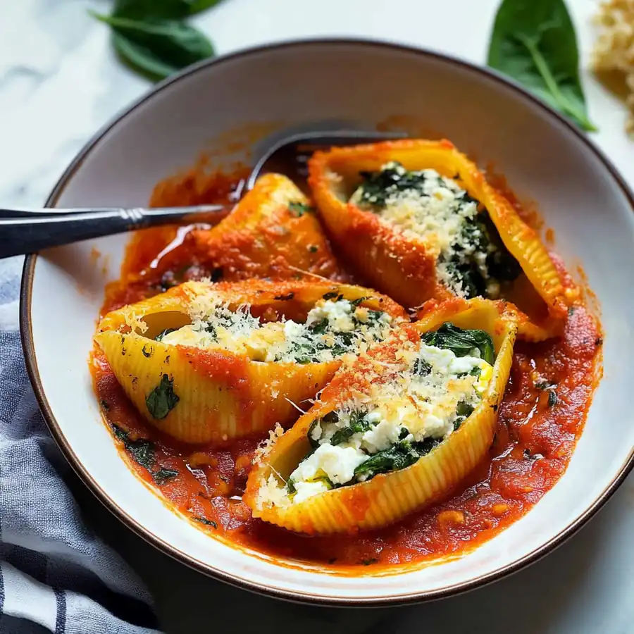 Amazing Spinach & Ricotta Stuffed Shells