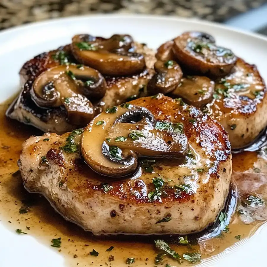 Garlic Butter Mushroom Pork Chops – Dinner Bliss