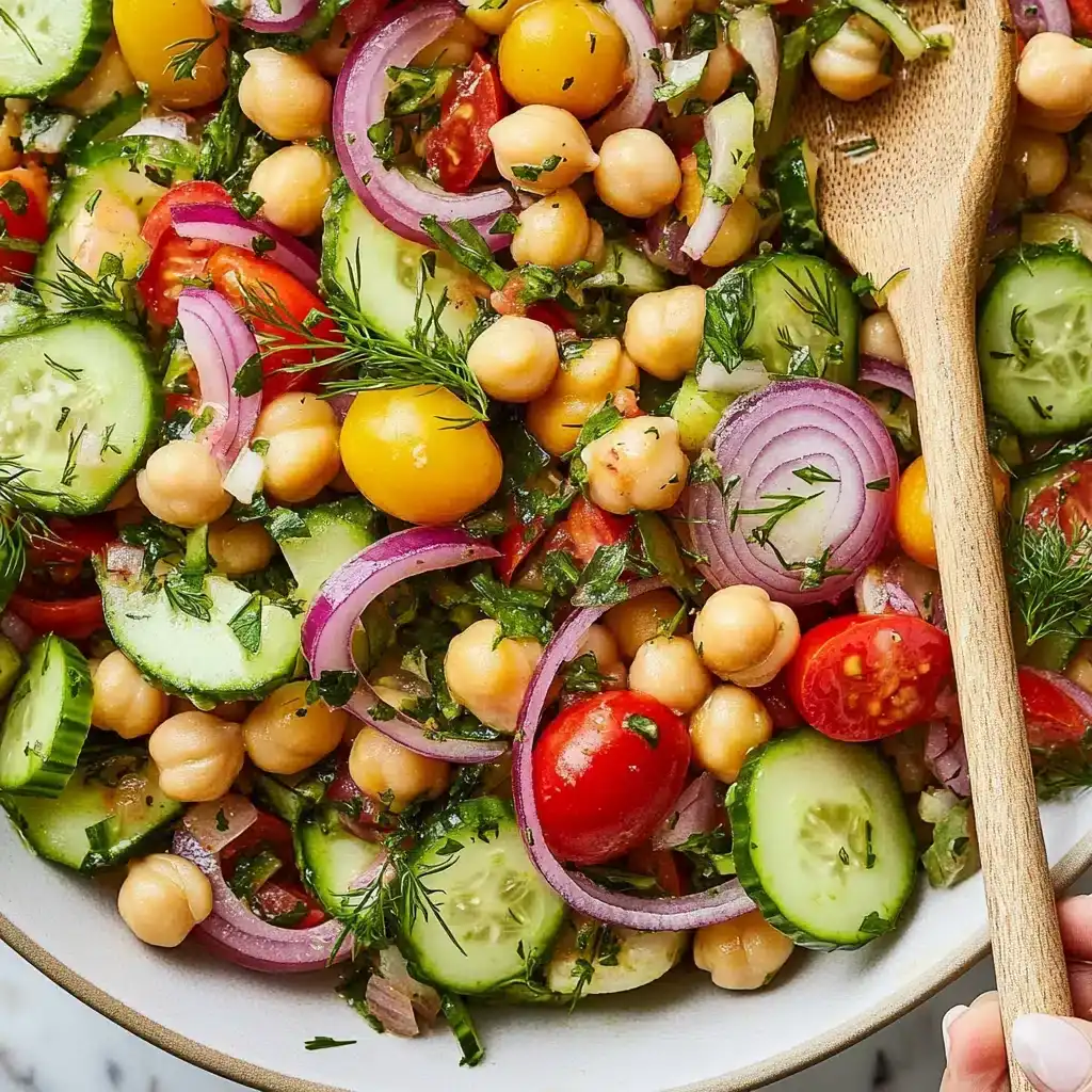 Zesty Mediterranean Chickpea Salad — The Ultimate Fresh Summer Lunch!