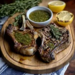 Charred Flank Steak with Zesty Lemon-Herb Butter Sauce