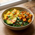 Breakfast Bowl Recipe With Turmeric Sweet Potato Cubes | Healthy Savory Breakfast