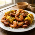Shrimp Boil Recipe With Cajun-Red Butter And Corn Gold | Easy Seafood Boil Dinner