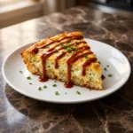 Cheesy Tater Tot Breakfast Casserole With Smoky Red Pepper Swirl | Easy Brunch Idea