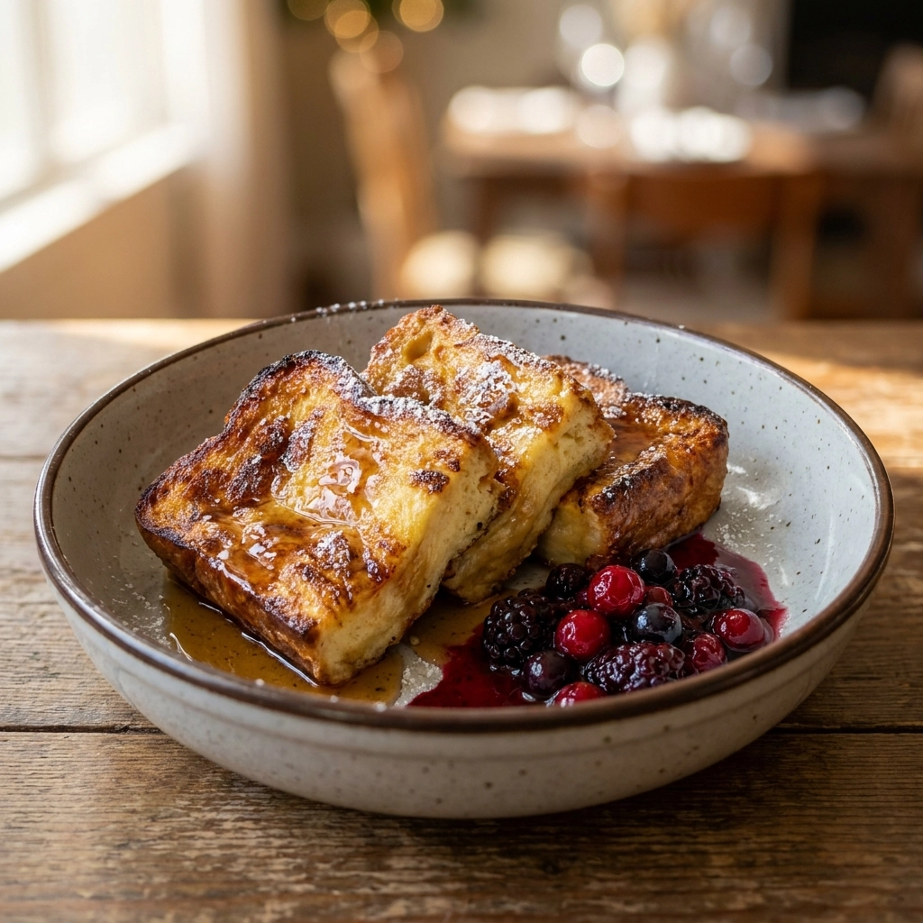 Slow Cooker French Toast Casserole with Berry Compote | Easy Brunch Ideas