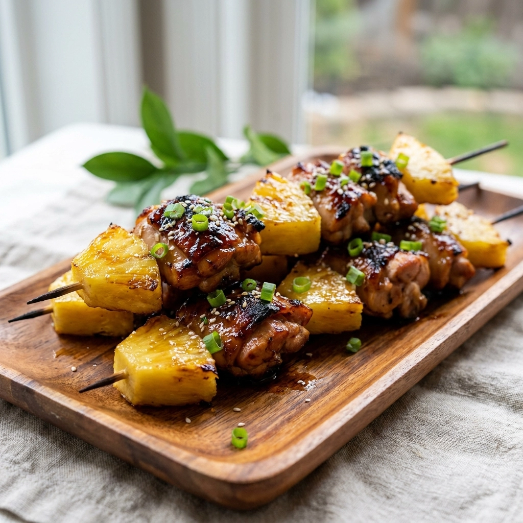 Flavorful Grilled Hawaiian Pineapple Chicken Kabobs Recipe Easy Teriyaki Skewers | BBQ Chicken