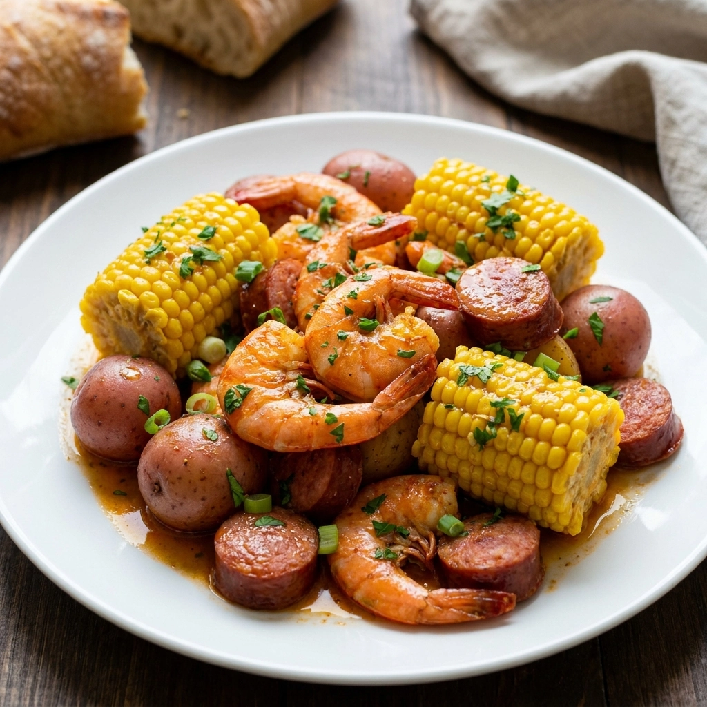 Shrimp Boil Recipe With Cajun-Red Butter And Corn Gold | Easy Seafood Boil Dinner