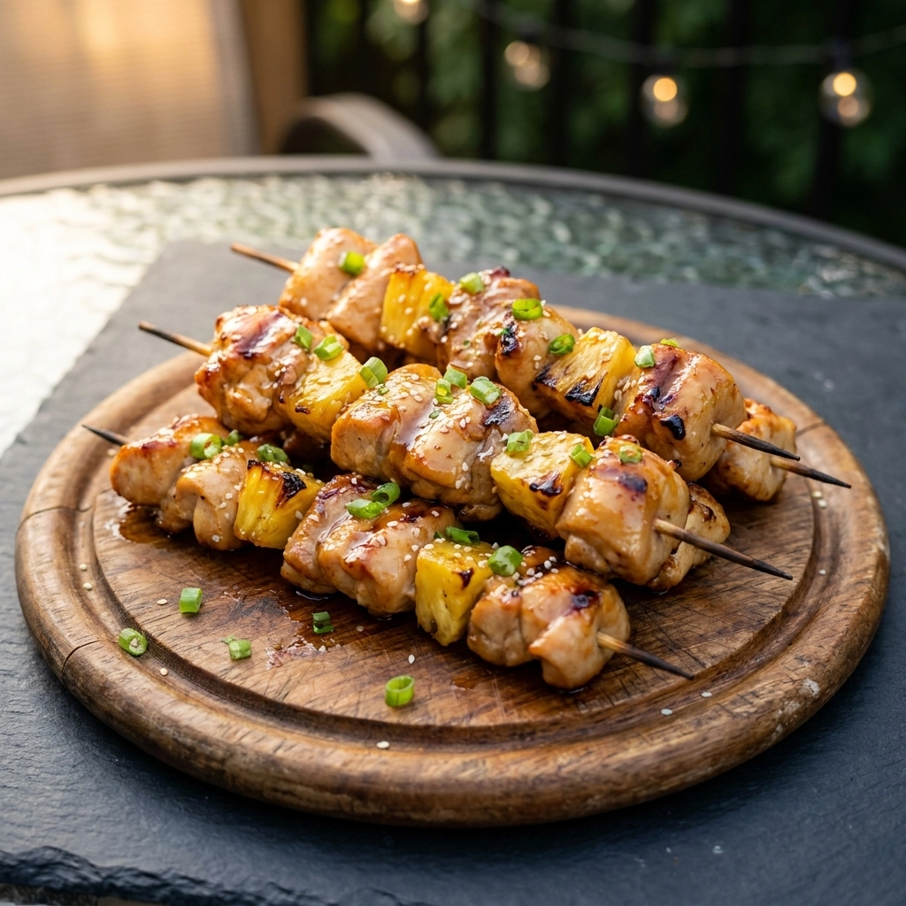 Flavorful Grilled Hawaiian Pineapple Chicken Kabobs Recipe Easy Teriyaki Skewers | Summer