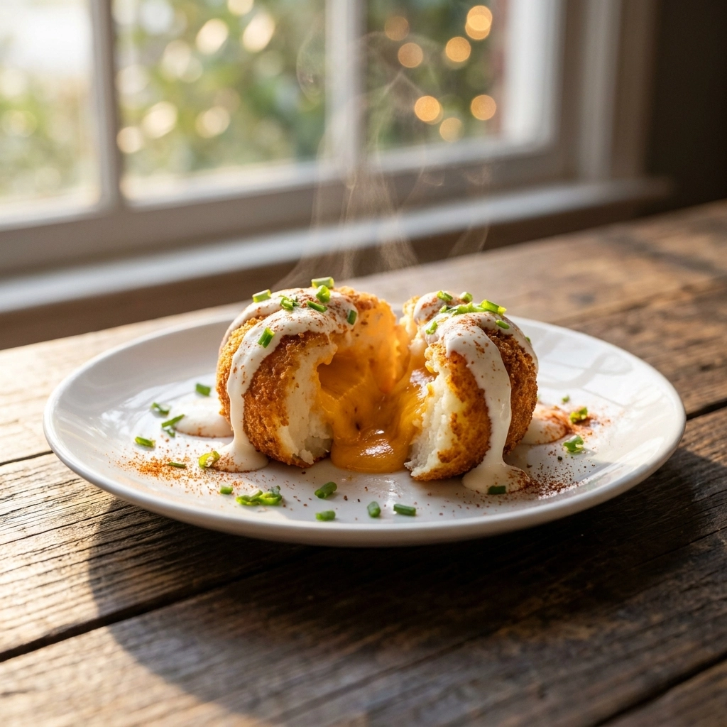 Air Fryer Cheesy Mashed Potato Balls With Chipotle Cheese Core | Easy Air Fryer Appetizer