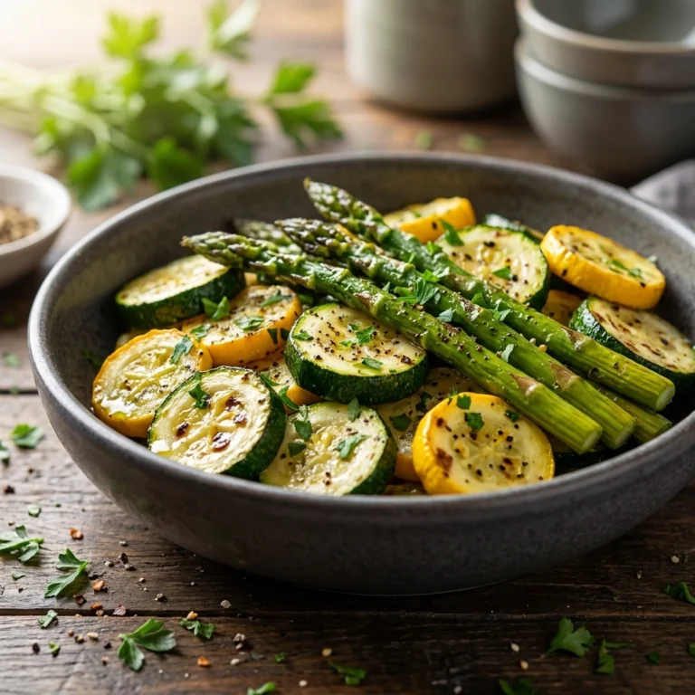 Zesty Garden Feast: Flavorful Asparagus with Zucchini and Squash | Healthy Veggie Side Dish