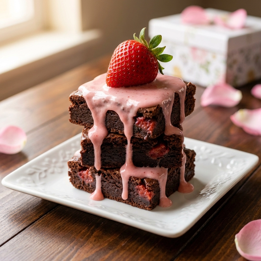 Strawberry Sweetheart Brownies: A Decadent Fusion of Berry and Chocolate | Easy Dessert