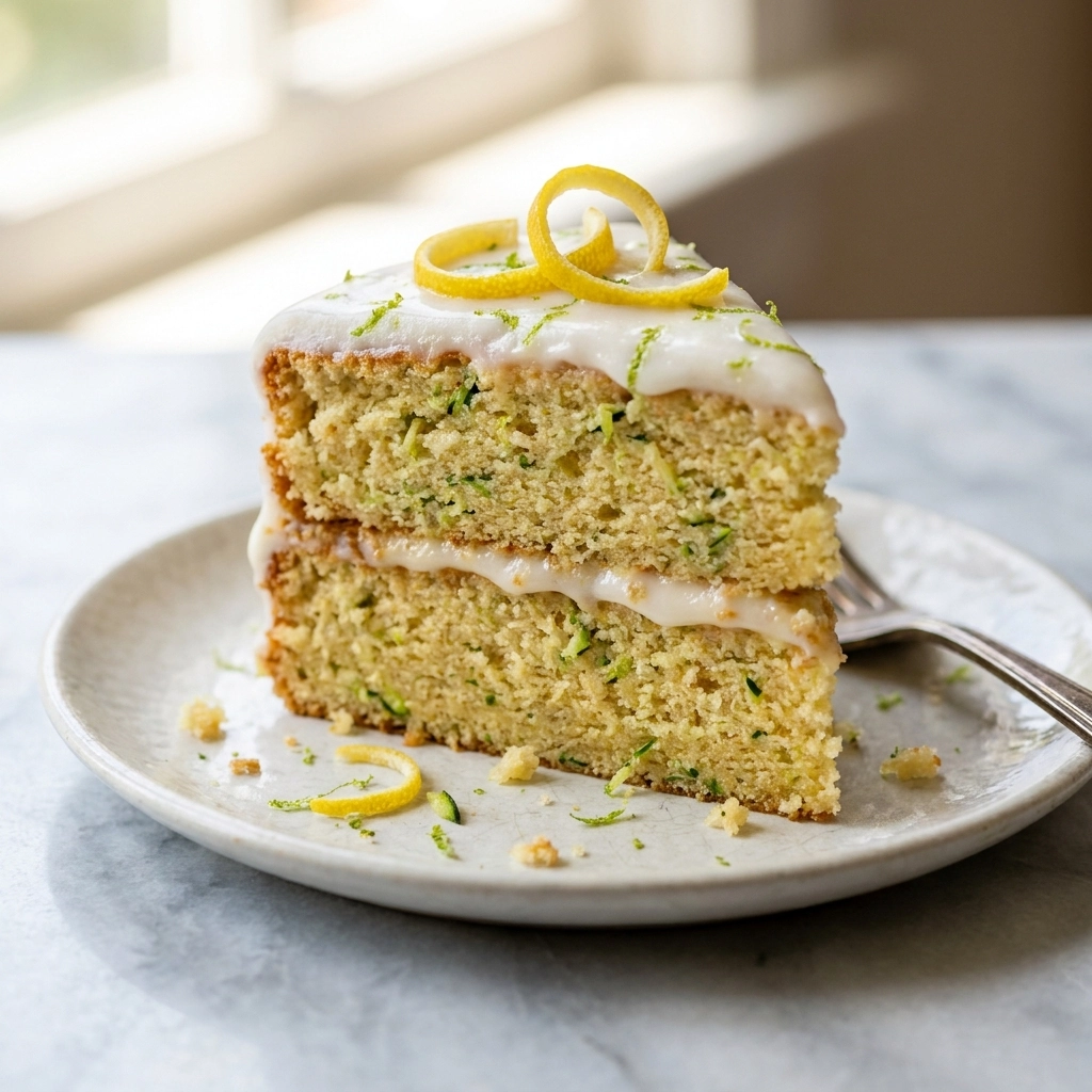 Zesty Lemon Zucchini Cake with a Tart Lemon Glaze | Moist Summer Dessert Recipe
