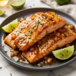 Bourbon Peach Roasted Salmon: A Sweet and Savory Masterpiece | Easy Salmon Dinner